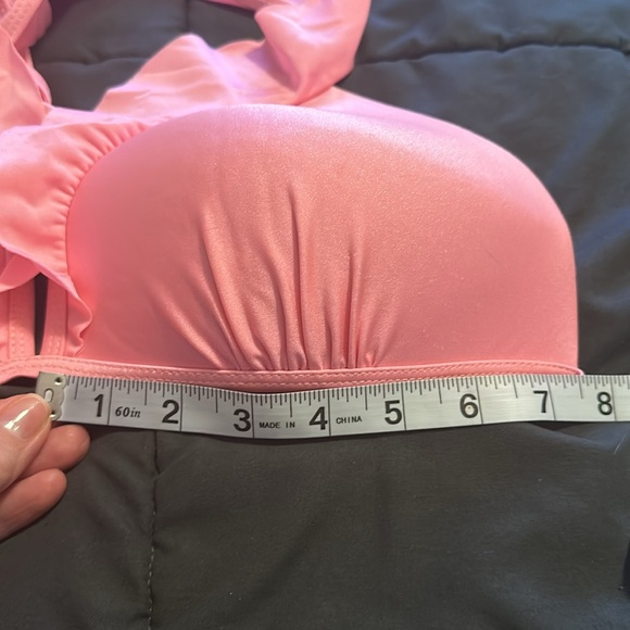 Womens 2Piece Bikini with Ruffles in Coral - Picture 8 of 11